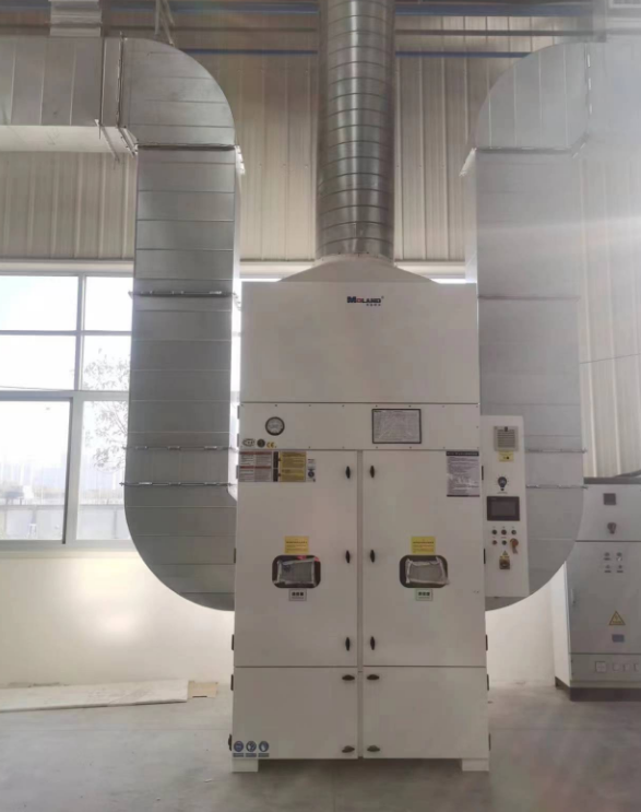 美藍環保供應起重機制造業一萬余平-焊接車間除塵設備?